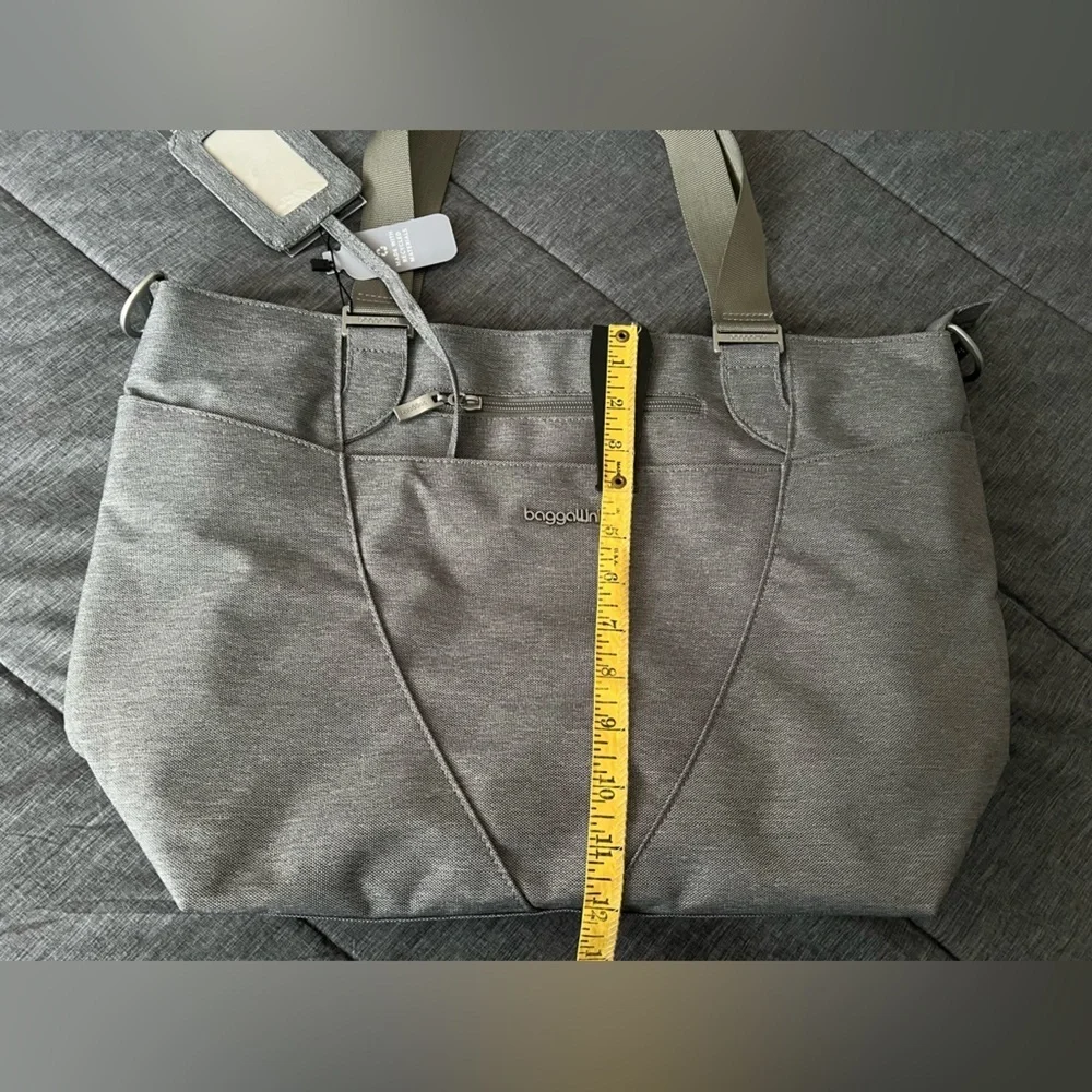 NWT Baggallini Gray Avenue Tote Bag Lightweight Washable